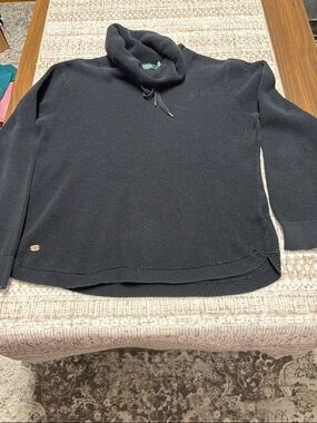 Ralph Lauren Black Cowl Neck Drawstring Sweater